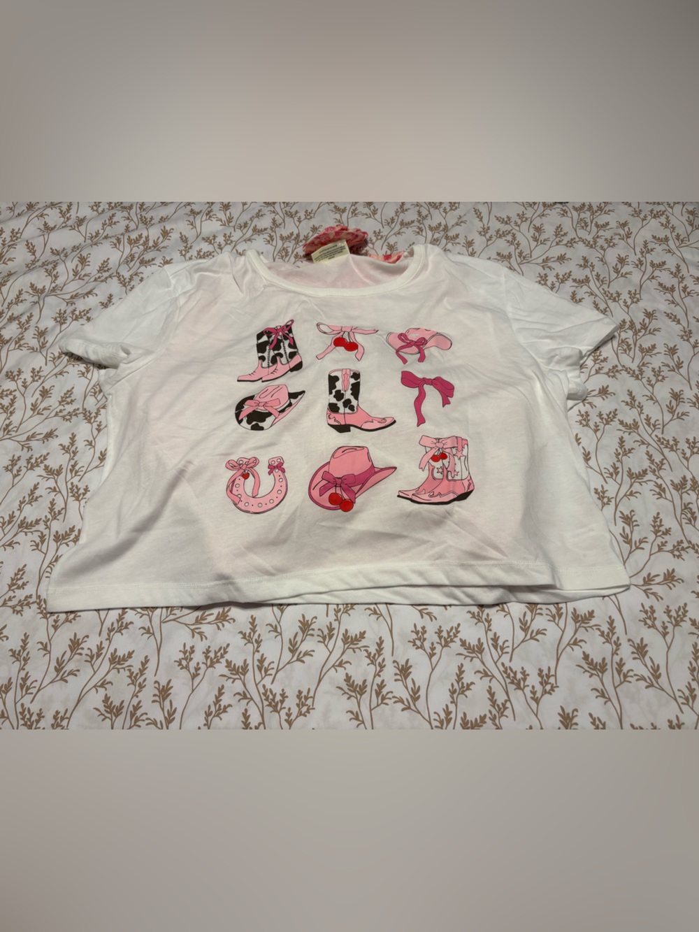 Bobbie Brooks 3 Piece PJ set with Pink Western Icon Prints